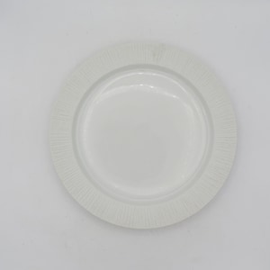 Thomas Arcta White Dinner Plate, Ribbed Rim, White Dinnerware, Mid Century DInnerware, Made In Germany