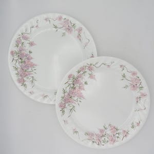2 Corelle Wisteria Speiseteller, 10 ", Lila Blumen, Corelle Geschirr