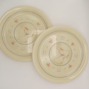 2 Corelle Country Promenade Dinner Plates, 10&quot;, Country Geese, Blue Border