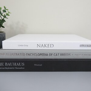 Neutral Decor Coffee Table Books: Black, Gray & White - Set of 3