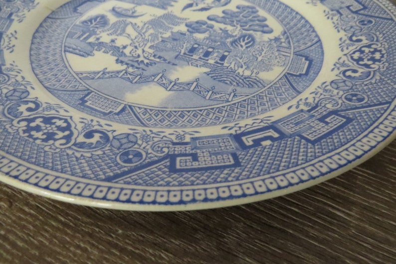 Gold Trim Salad Plate Blue Transferware Myott Blue Willow Plates Dinner