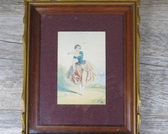 Vintage Kronheim-print: Spaanse danseres "La Graciosa" in gouden lijst