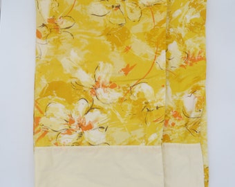 Vintage Floral Pillowcases: Yellow Orange Flowers, Standard Size, Set of 2