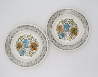Kathie Winkle Seychelles Side Plates, Assiettes à pain, Ensemble de 2, vaisselle vintage
