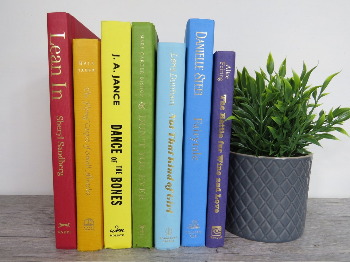 Rainbow Books Colorful Decorative Books Set of 7 Color Book Etsy