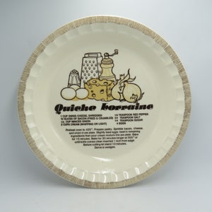 Vintage quichetaartplaat, quichevorm, Lotharingen, quiche lotharingen Recept taartplaat, bakvorm, Jeannette, decor van de boerderij, decoratieve taartplaat