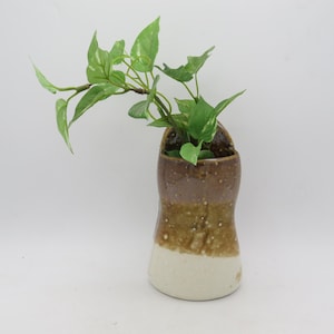 Rustic Ceramic Wall Vase, 6&quot; Wall Planter, Wall Pocket Vase, Rustic Wall Decor