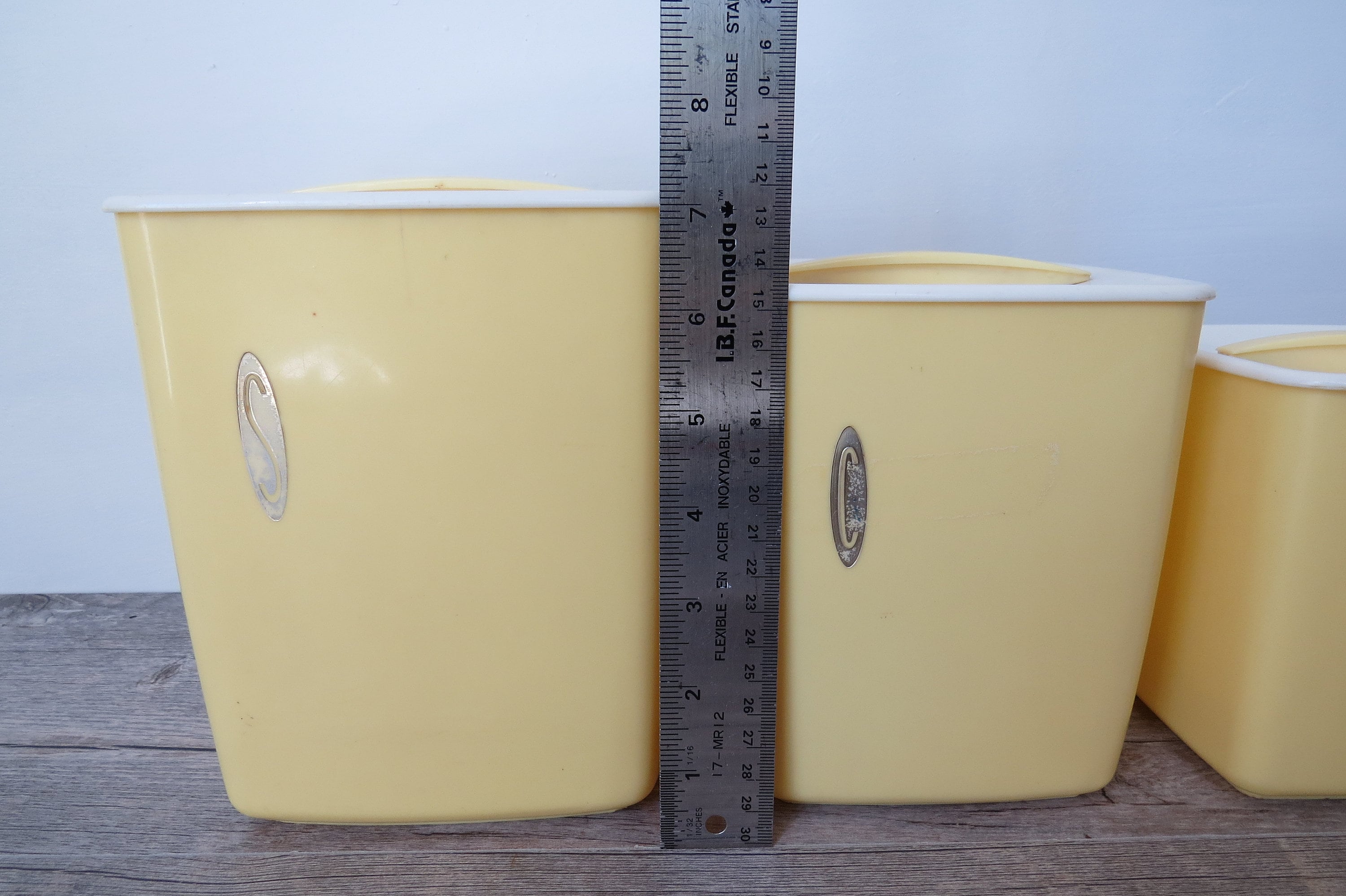 Vintage Yellow Plastic Canister Set Set of 3 Rubbermaid Etsy