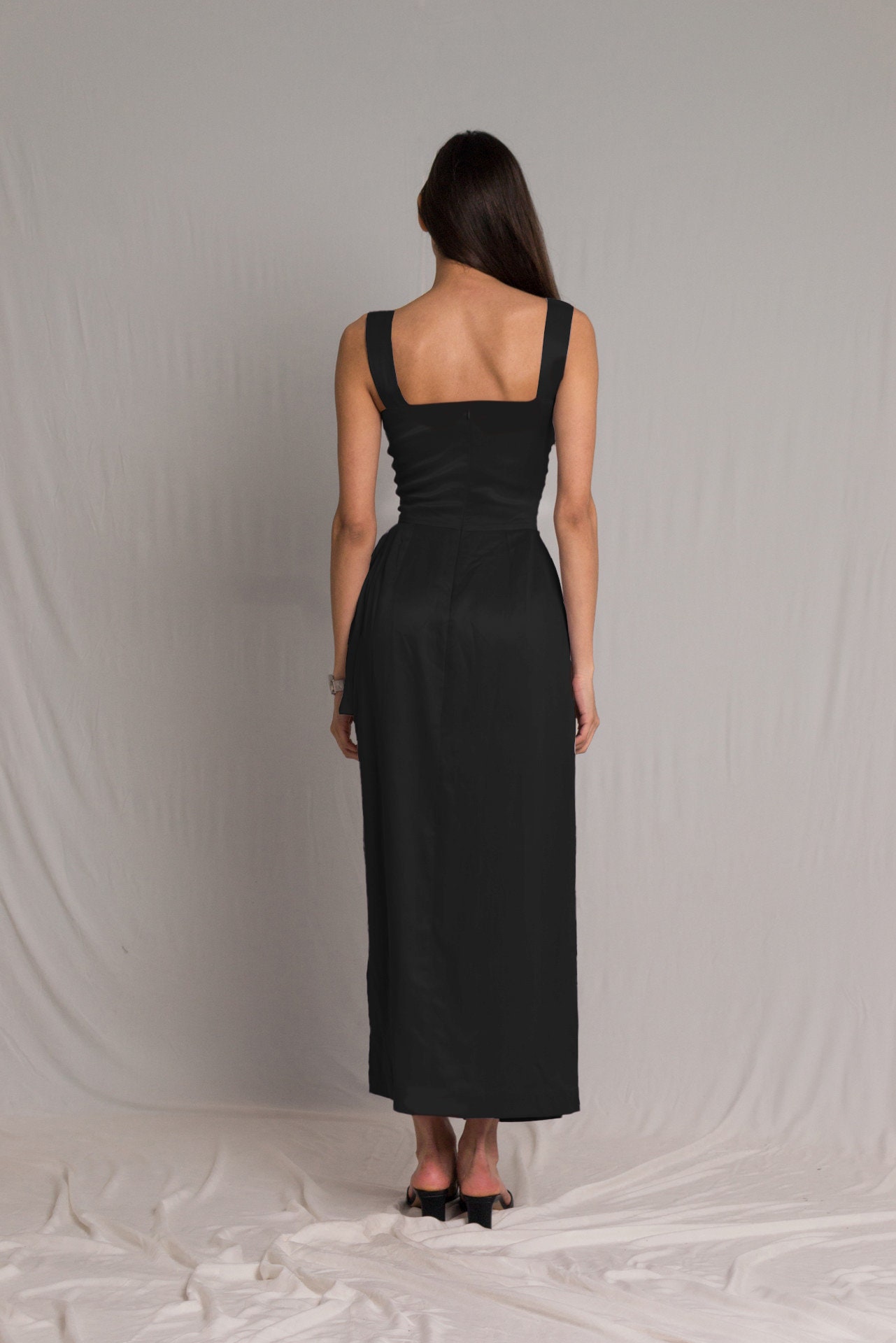 Asymetric Wedding Maxi Guest Dress With Thick Straps - Etsy