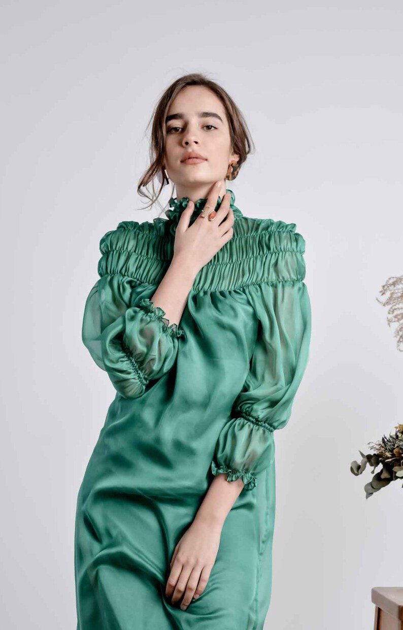 emerald green turtleneck