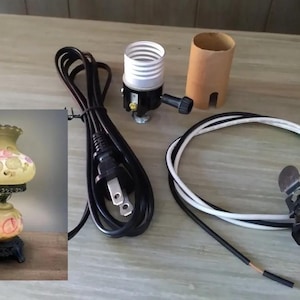 DIY Rewiring Kit for a Gone-With-The-Wind Style Lamp for Vintage Lamp Repair