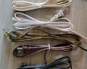 Replacement Lamp Cords in a Variety of Colors for Lamp Repair
