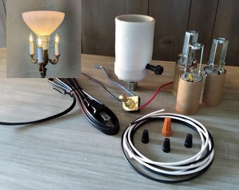DIY Vintage Floor Lamp Rewiring Kit for Lamp Repair- 3-Arm Reflector Style