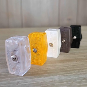 On Off Rotary In-line Switch for Lamp Cords in Variety of Colors