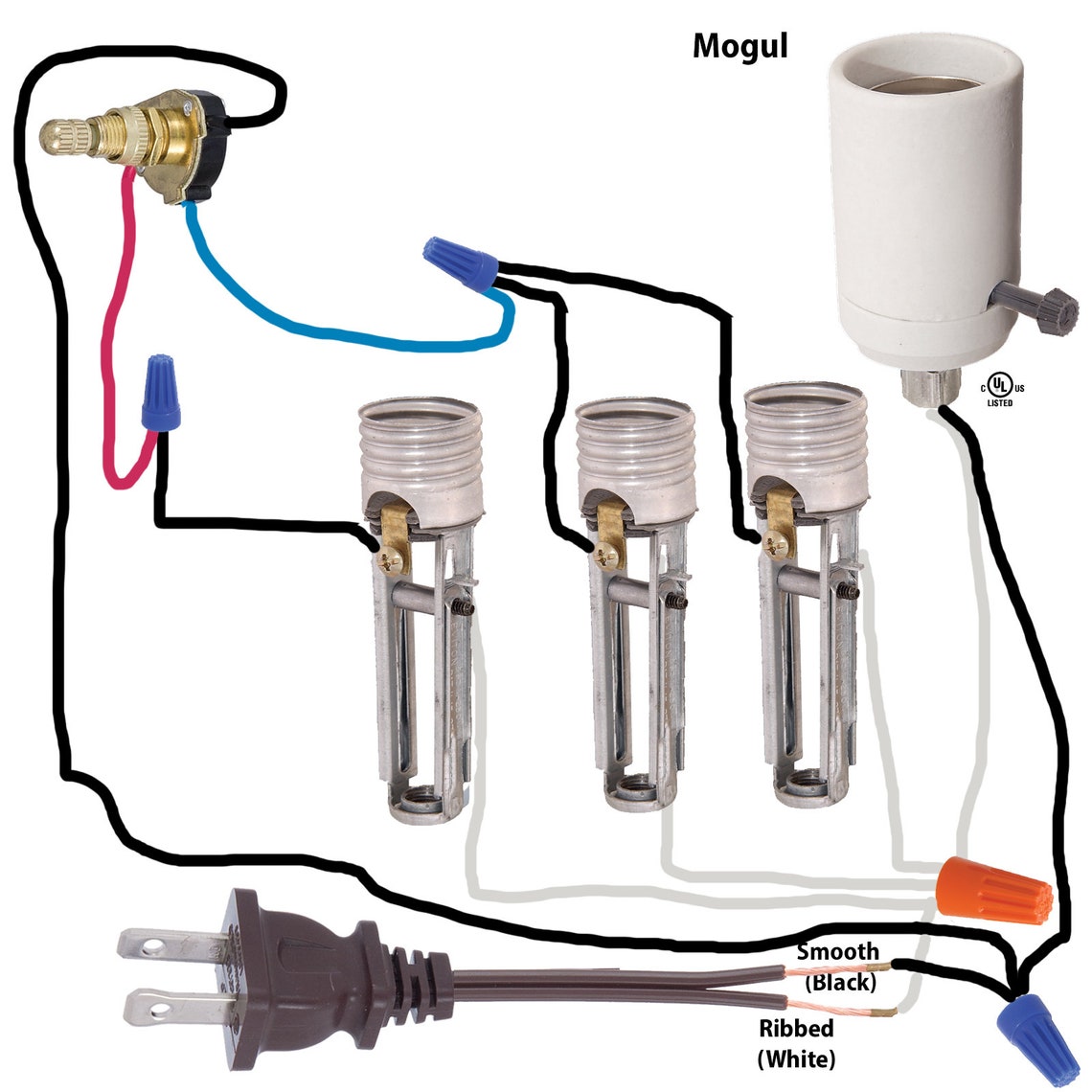 Lamp rewiring kit for vintage 3 arm floor lamp etsy