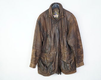 Vintage Morena Men's Leather Jacket Size M XL (28) Genuine Leather True Vintage 80s 90s