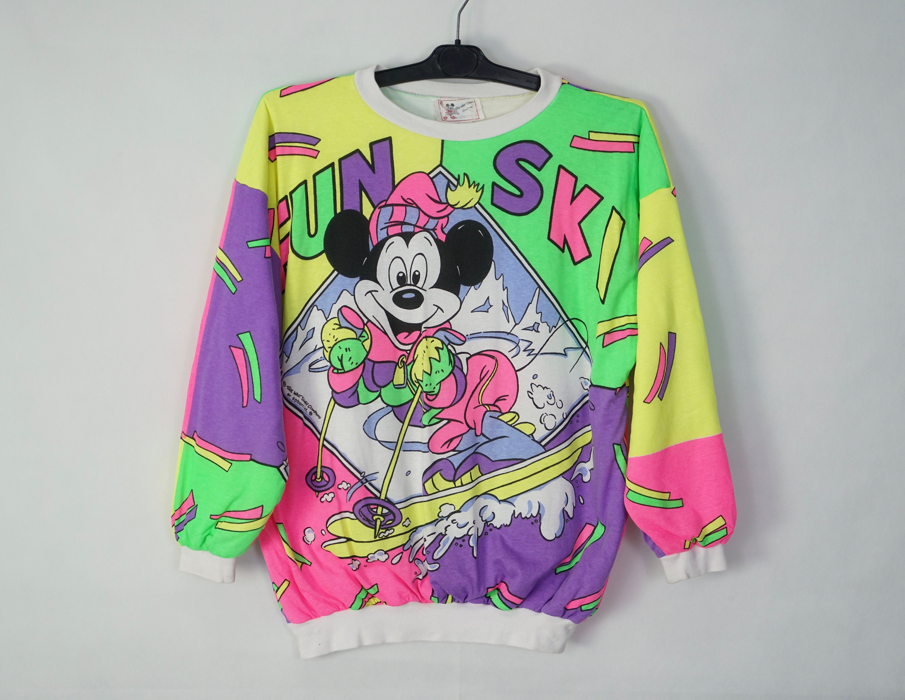 SWEAT-SHIRT VINTAGE ANNÉES 80 Disney Mickey Co T-shirt pull homme M All  Over Print LS EUR 74,75 - PicClick FR