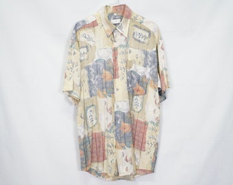 Vintage Colorful Crazy Pattern Shirt Shirt Retro Size. M (39/40) old school 90s