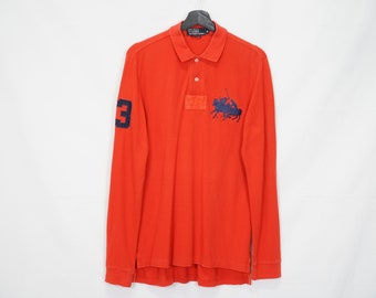 Vintage Ralph Lauren men's long-sleeved polo shirt size M Custom Fit Oldschool