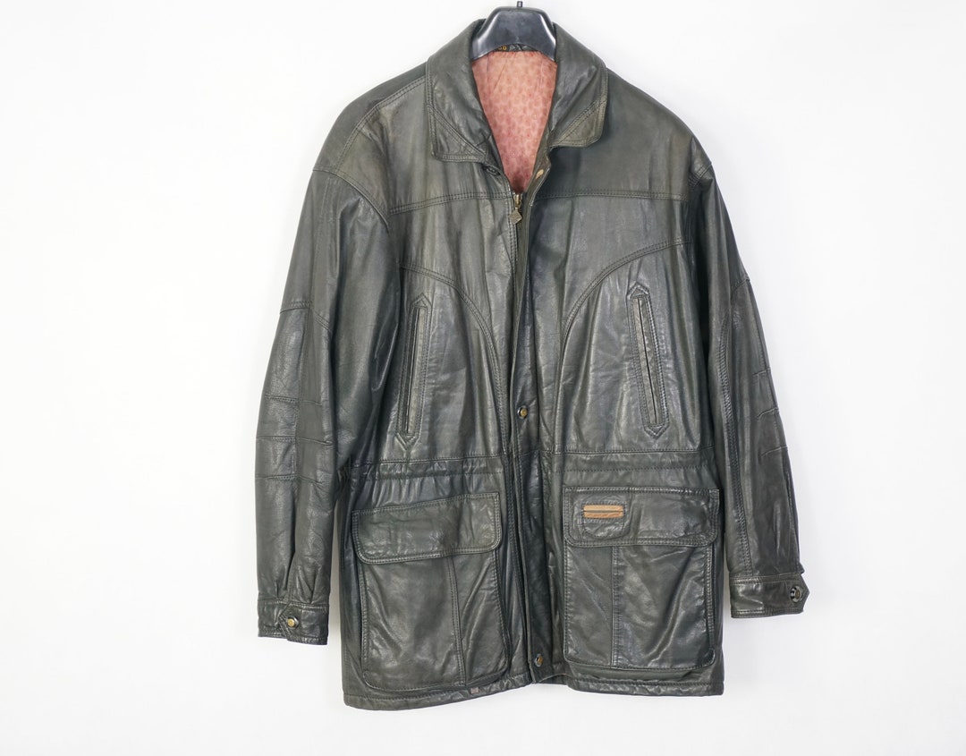 【10％OFF】 Vintage Etsy - 90s 80s  Vintage True Leather Genuine 50 M Size. Jacket Leather Men's Itallo ジャケット・アウター