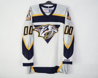 Maillot de hockey Vintage Predators Taille du maillot de hockey sur glace NHL CCM. L vieille école des années 90