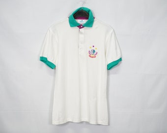 Vintage Crane Herren Crazy Pattern Poloshirt Shirt Polohemd Gr. S Oldschool True Vintage Sportswear 90er