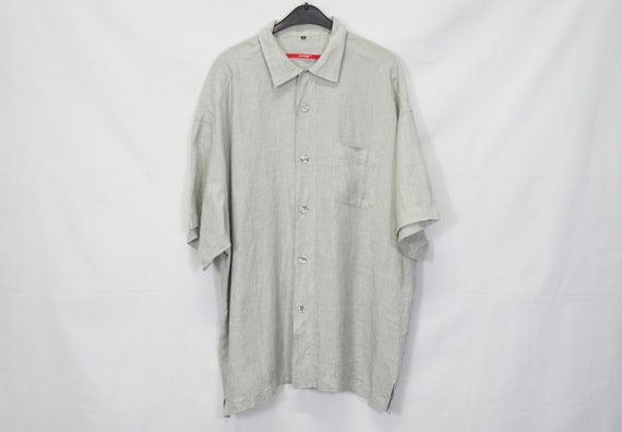 Vintage Signum Shirt Retro Gr. XL 100 linen Oldschool True Vintage 90s Etsy