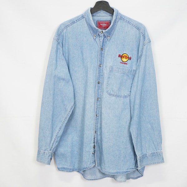 Vintage Hard Rock Cafe Denim Shirt Jeanshemd Hemd  Gr. XL Oldschool True Vintage 90er