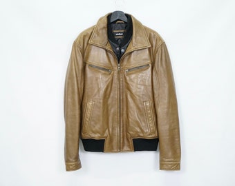 Vintage Strellson men's leather jacket M (50) Genuine Leather True Vintage 90s