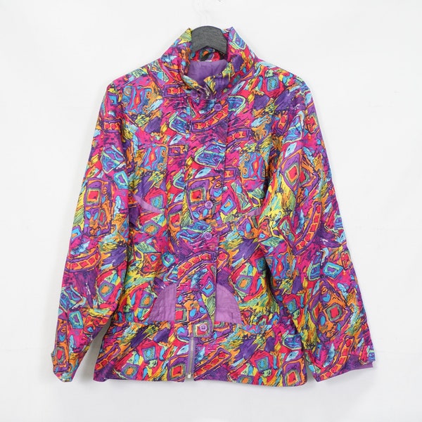 Vintage C&A Honey Colorful Women's Jacket Transitional Jacket Size 170 / XS True Vintage 90s