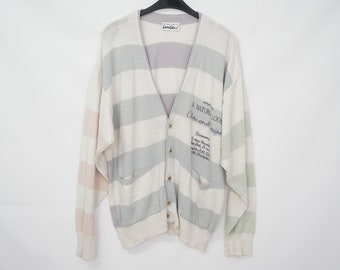 Vintage Carlo Colucci Cardigan Maglia Taglia 52/L Maglieria Oldschool True Vintage anni '80 anni '90