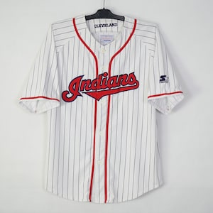 Vintage Indians Cleveland MBL Starter Baseball Jersey Shirt 