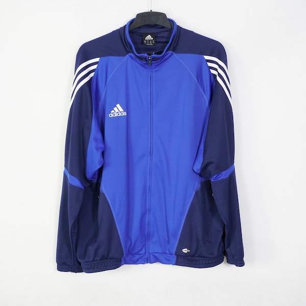 Vintage adidas tracksuit jacket sports jacket size XL (D9) old school