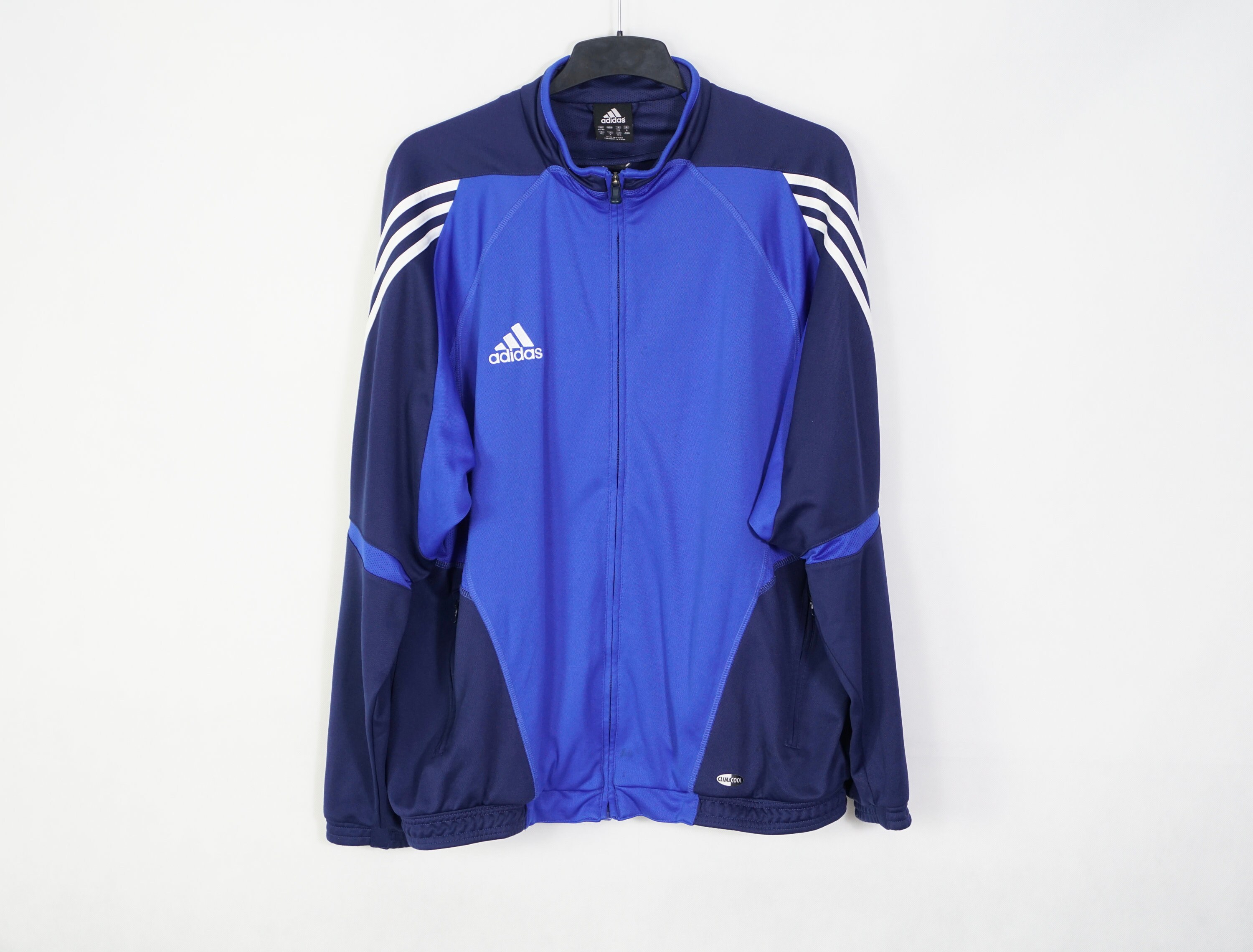Vintage Adidas Full Zip Jacket Black/blue Tracksuit Top Sz L