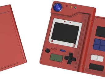 Pokedex 1995 Kanto Model and Custom Game Boy Style 3D model