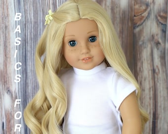 American Girl Wig /"Blonde Cream/" Straight Replacement Wig for 18/" Doll