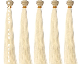 5pcs//lot one color,15x100cm Straight Sky Blue Synthetic Hair Weft for DIY Doll Wigs