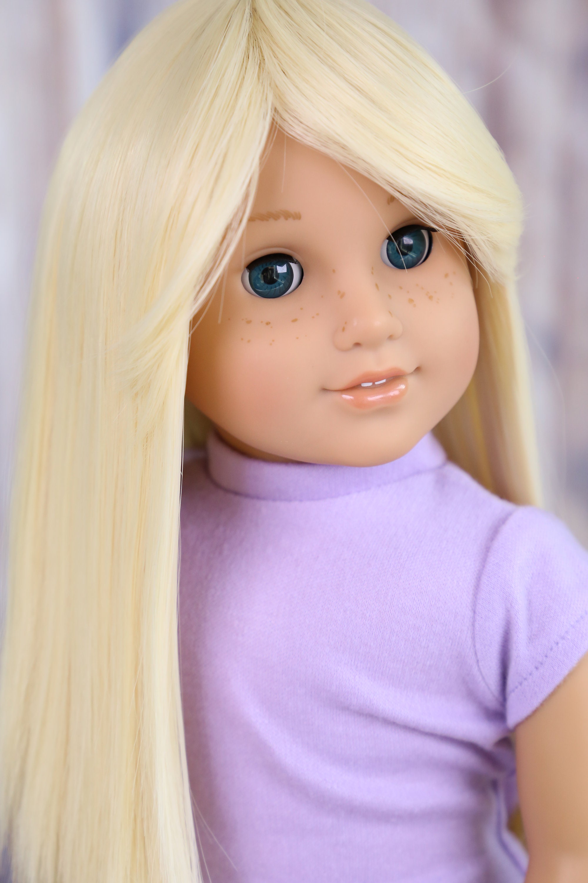 American Girl wig replacement Blonde with bangs Etsy