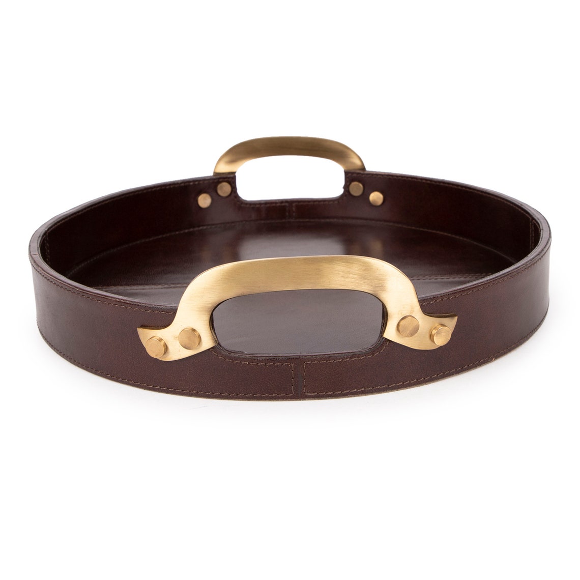 Luxury Leather Serving Tray With Handles Genuine Leather Etsy