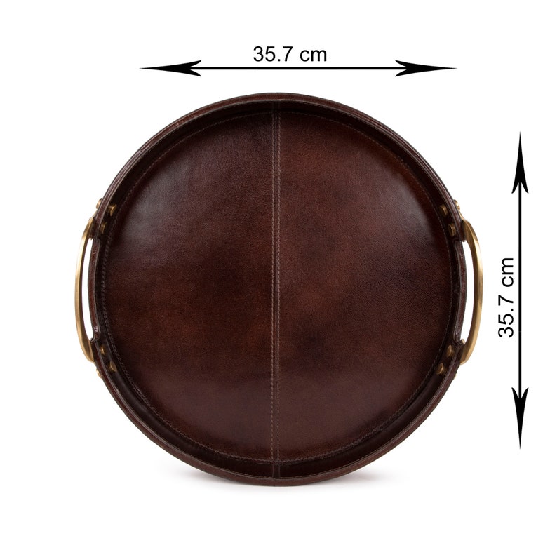 Luxury Leather Serving Tray with Brass Handles Genuine Leather Etsy