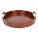 Leather Serving Tray with Brass Handles for Coffee Table Top Decor Round Tray Luxury Personalized Unique Wedding Gifts