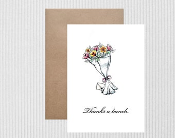 Customisable Greeting Card | Mother's Day Card | Personalised Art | Pretty Flower Bouquet | Valentines Gift | Anniversary Card