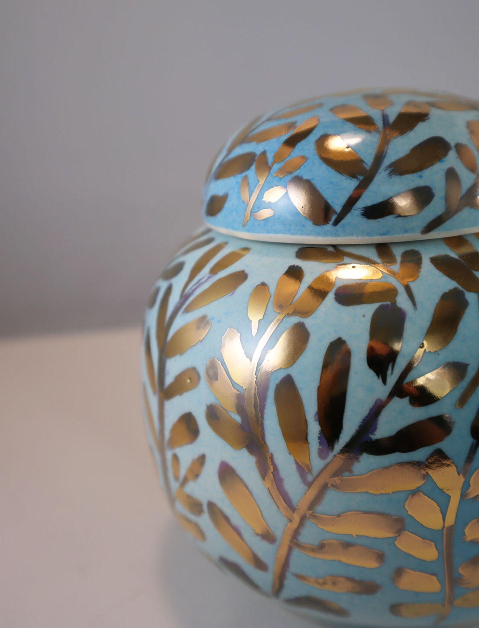 Unique, Handmade, Ceramic Pet Urn, Golden Pet Urn, Pottery Ash Urn, Pet