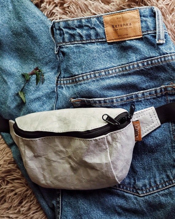 Waist bag belt pouch vegan bag made of washable paper kraft Etsy