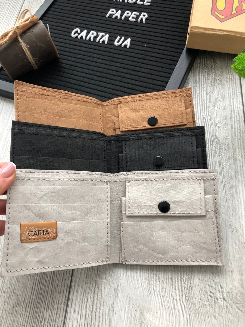 Eco wallet washable paper wallet Eco friendly vegan wallet Etsy