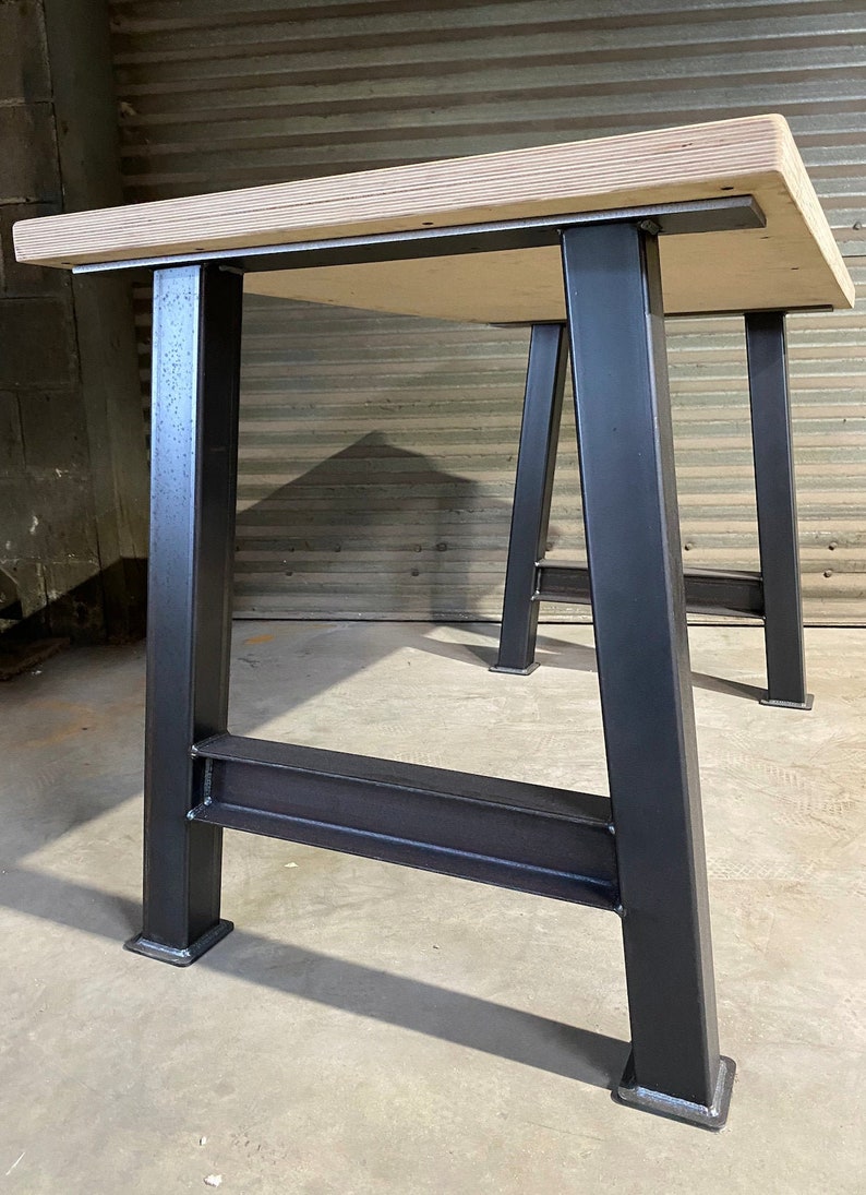 Rustic metal table Legs A Frame style with tube/ibeam steel Etsy
