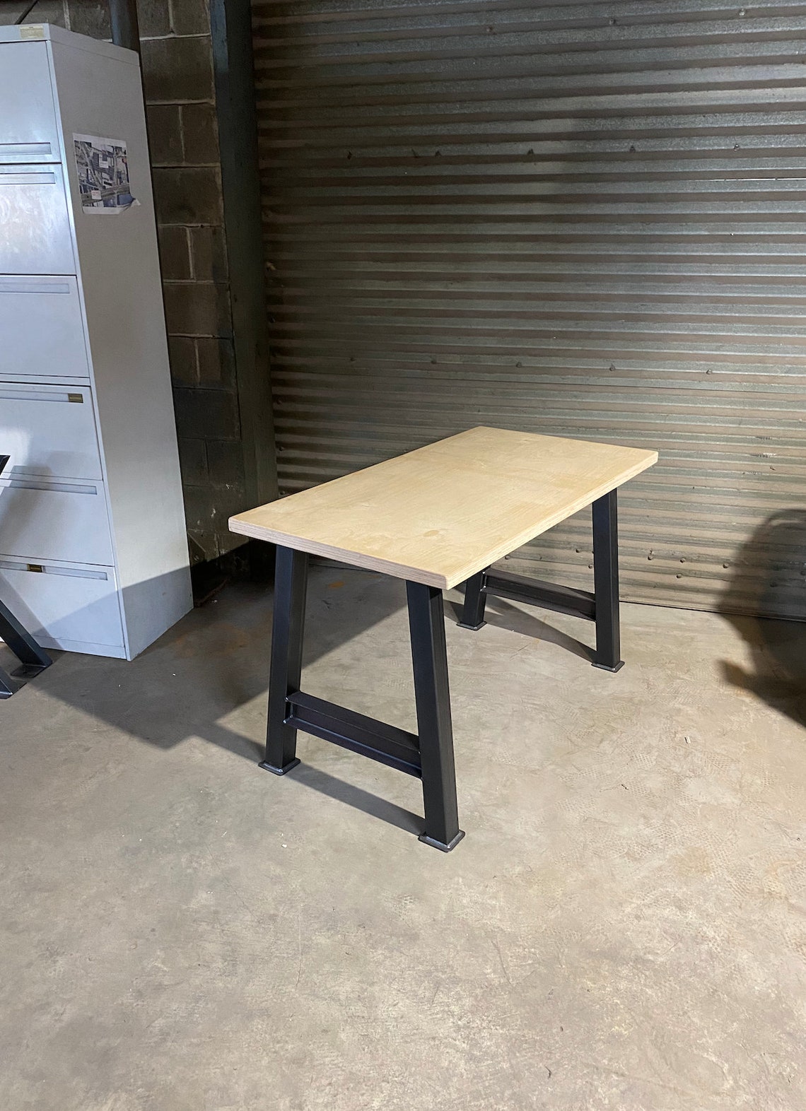 Rustic metal table Legs A Frame style with tube/ibeam steel Etsy