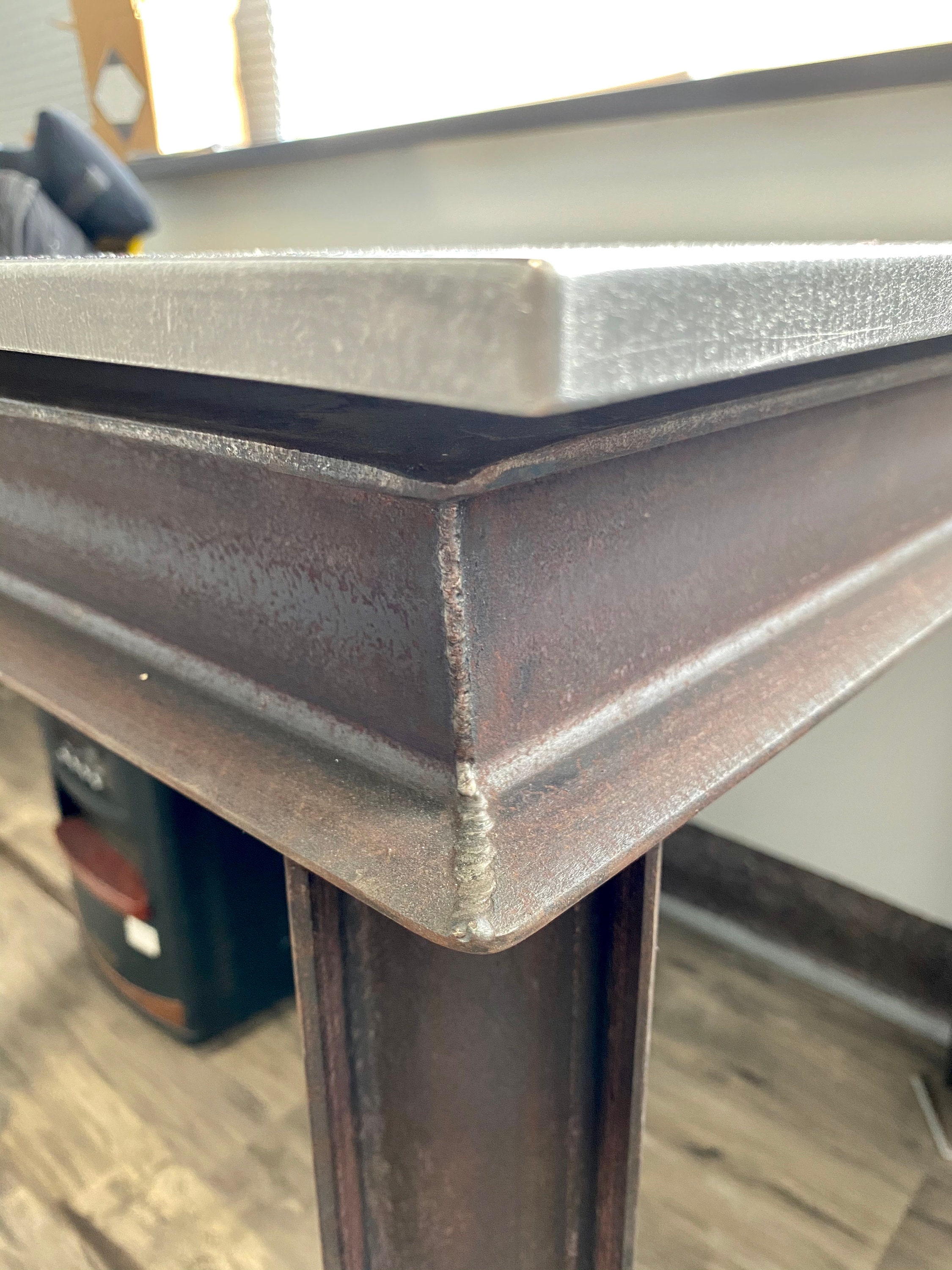 Handmade Industrial IBeam End Table with 1/2 Thick Etsy