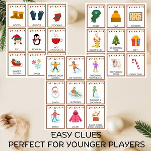Christmas Charades for Kids with Picture Clues, Kids Christmas Games for Young Children, Kids Christmas Activities, Printable Christmas Activity for Kids
