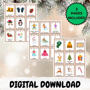 Christmas Charades for Kids with Picture Clues, Kids Christmas Games for Young Children, Kids Christmas Activities, Printable Christmas Activity for Kids